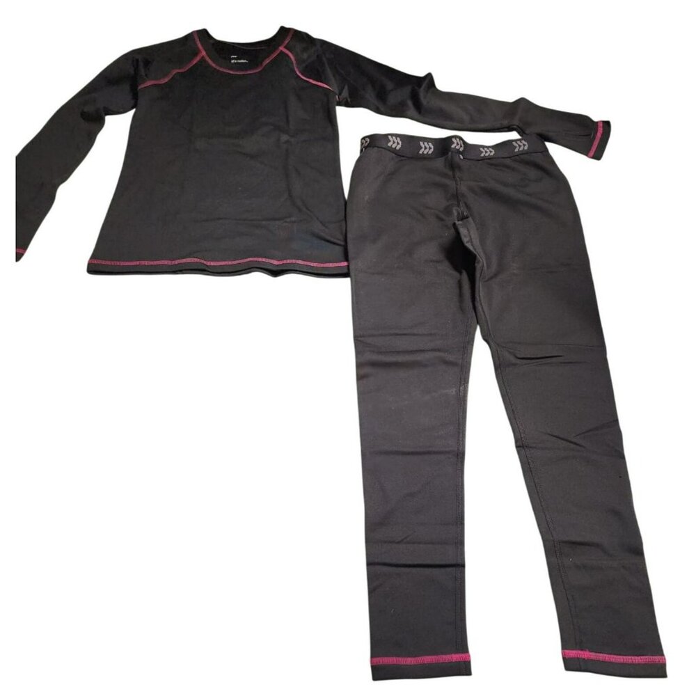 All in Motion Black Thermal Base Layer Set Top & Bottom Size M